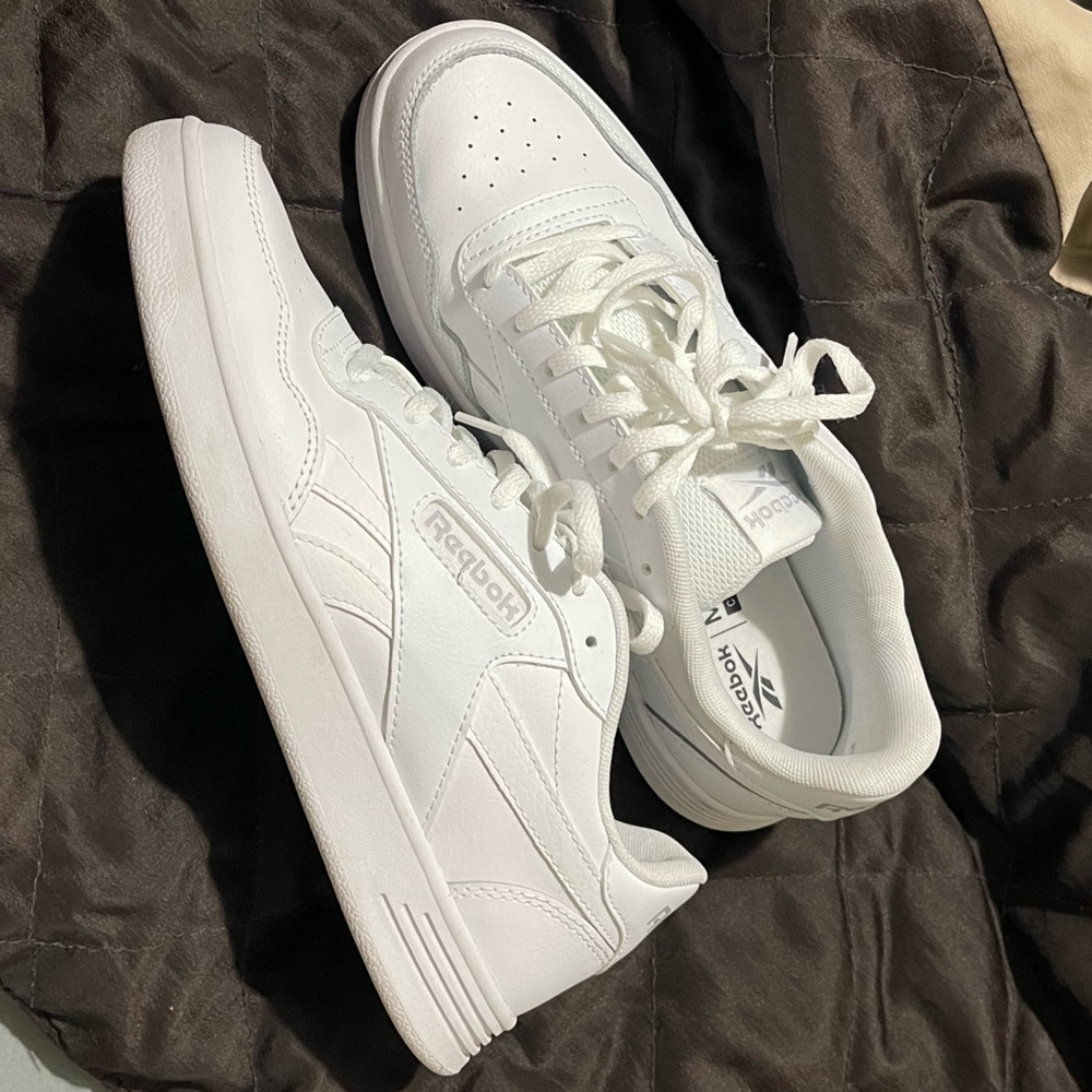 Reebok Women's All-White Leather Sneakers